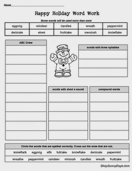 http://www.teacherspayteachers.com/Product/FREE-Winter-Word-Work-172565