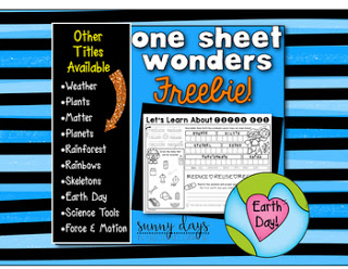 https://www.teacherspayteachers.com/Product/FREE-Earth-Day-One-Sheet-Wonder-2510033